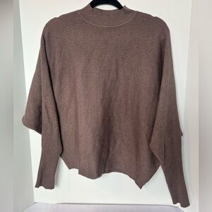 Philosophy Grey/Brown Knit Cowl Neck Sweater